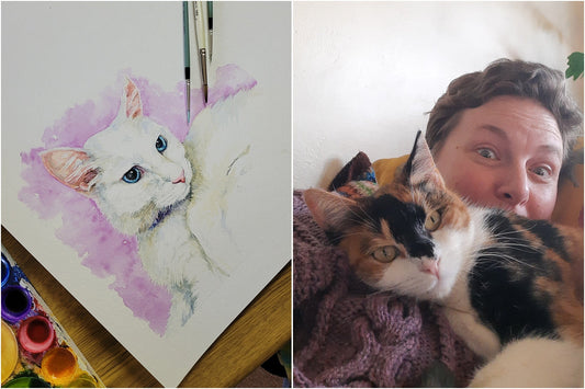 A memorial pet portrait, giving tribute to Kitty