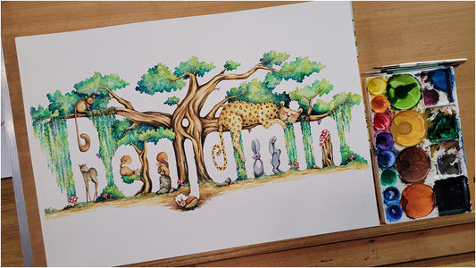 Introducing Benjamin, an original watercolour baby name