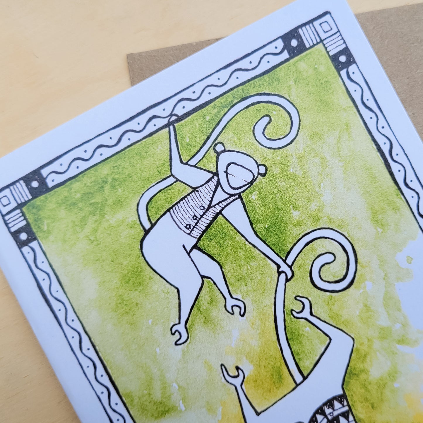 Greeting Card: Chain of Monkeys