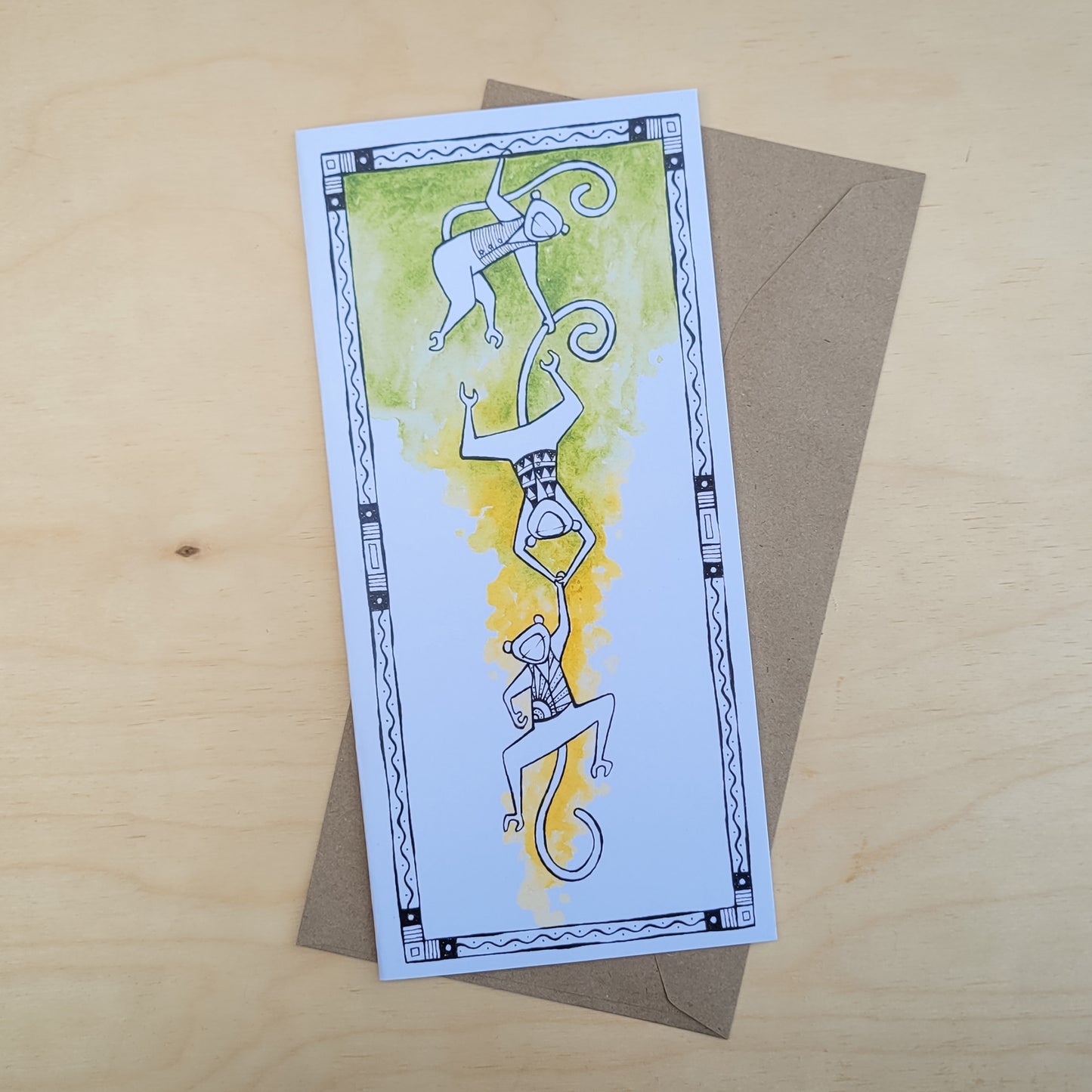 Greeting Card: Chain of Monkeys