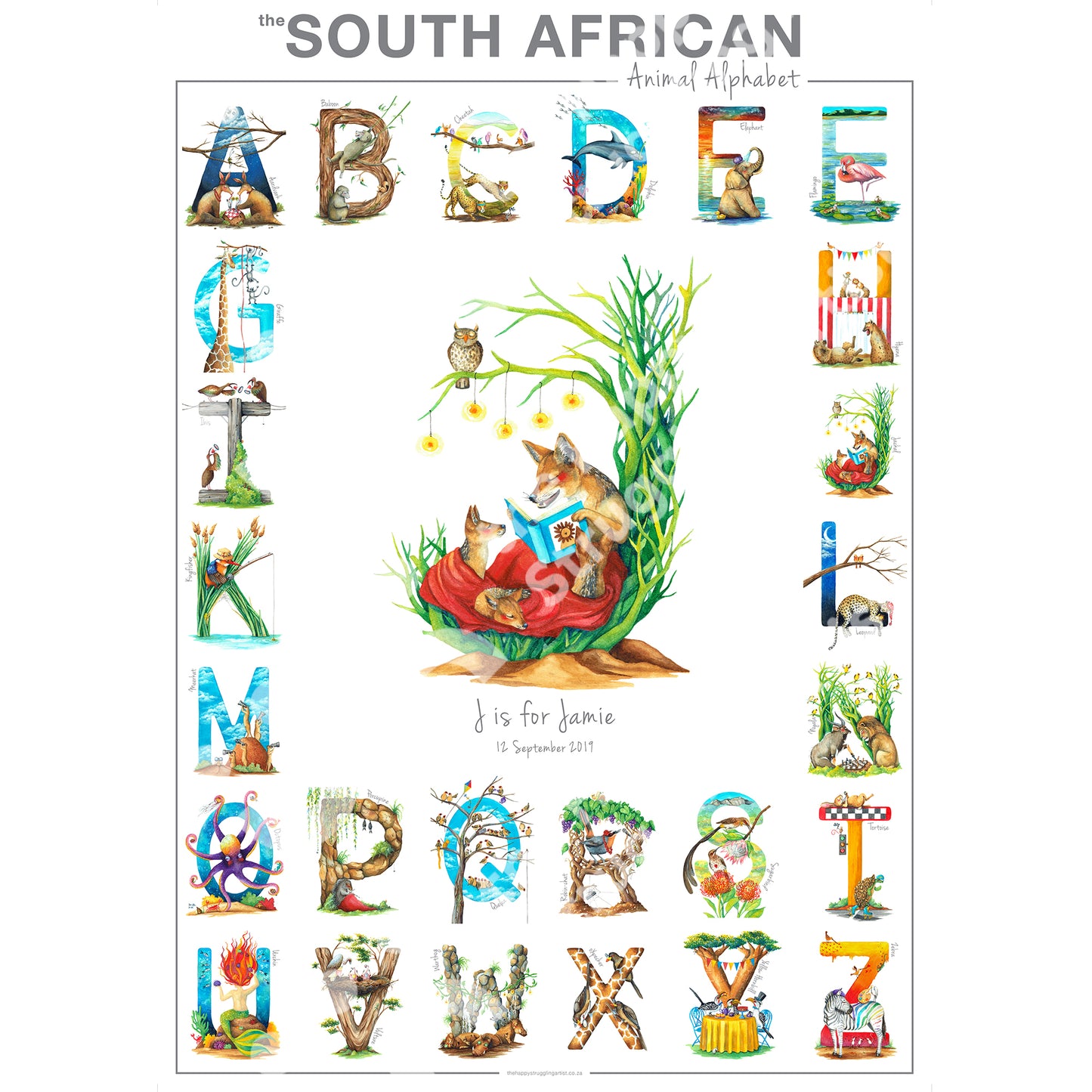 Personalised Animal Alphabet Poster