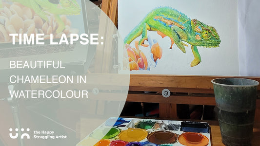 watercolour chameleon painting in time lapse