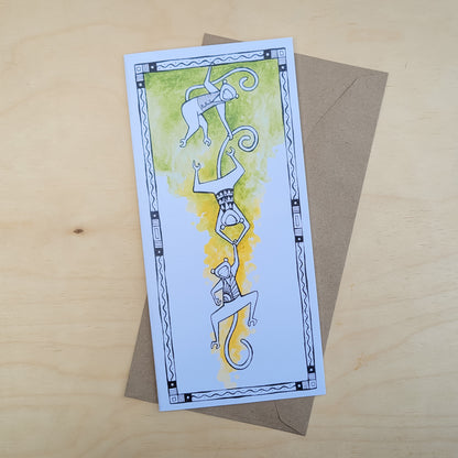 Greeting Card: Chain of Monkeys