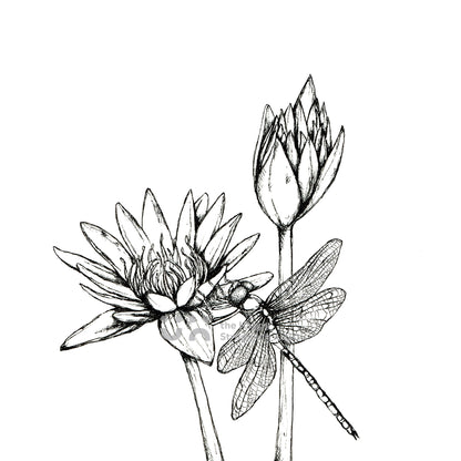 Monochrome Dragonfly Downloadable Wall Art