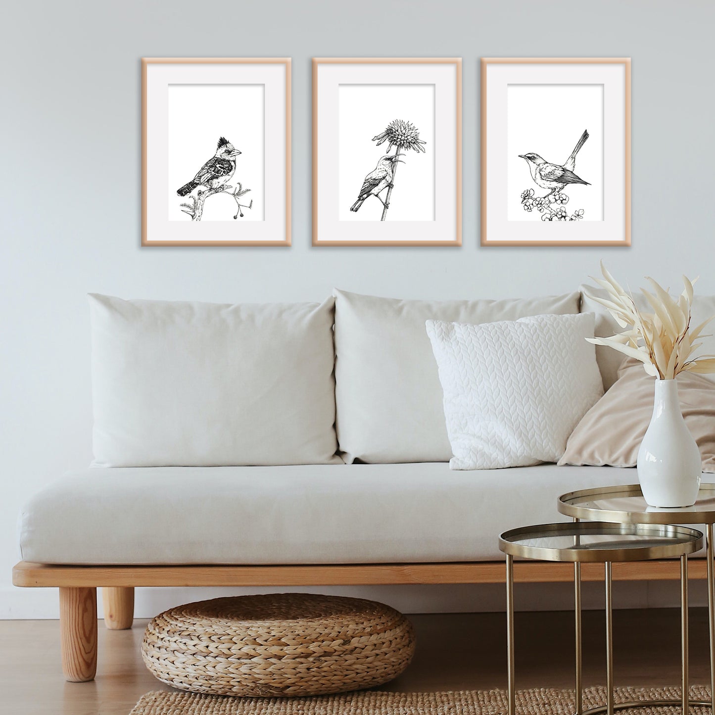 Monochrome Barbet Downloadable Wall Art