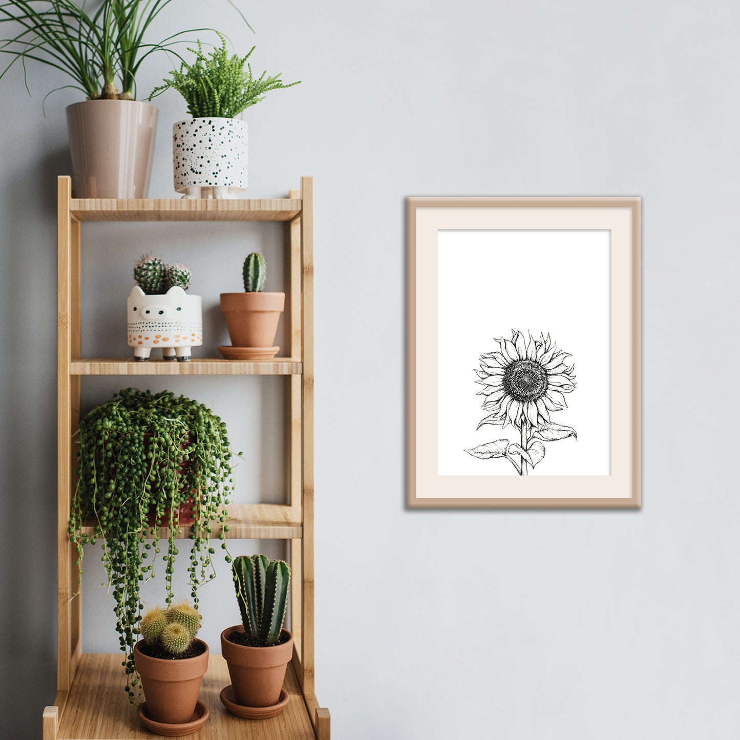 Monochrome Sunflower Downloadable Wall Art